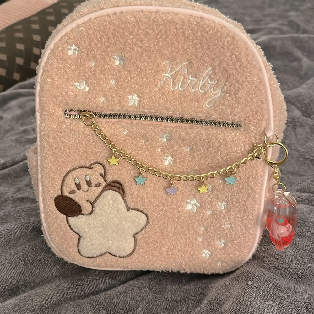 Kirby Mini Backpack with optional Kirby Charm